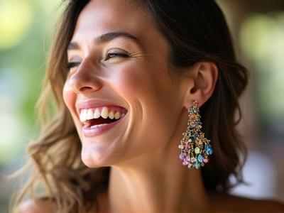 Casual weekend brunch with interchangeable earrings